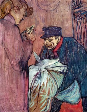 売春宿に電話する洗濯屋 1894年 トゥールーズ ロートレック・アンリ・ド Oil Paintings